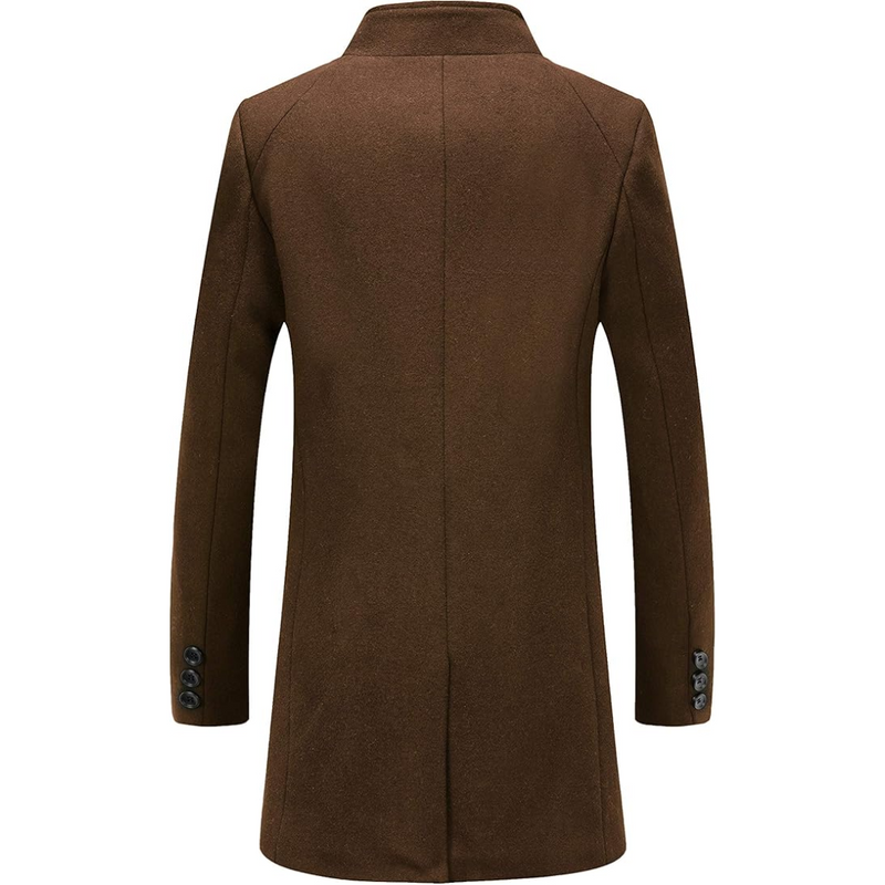 Men's Wool Blend Trench Coat - Pedro-Black-State of Style