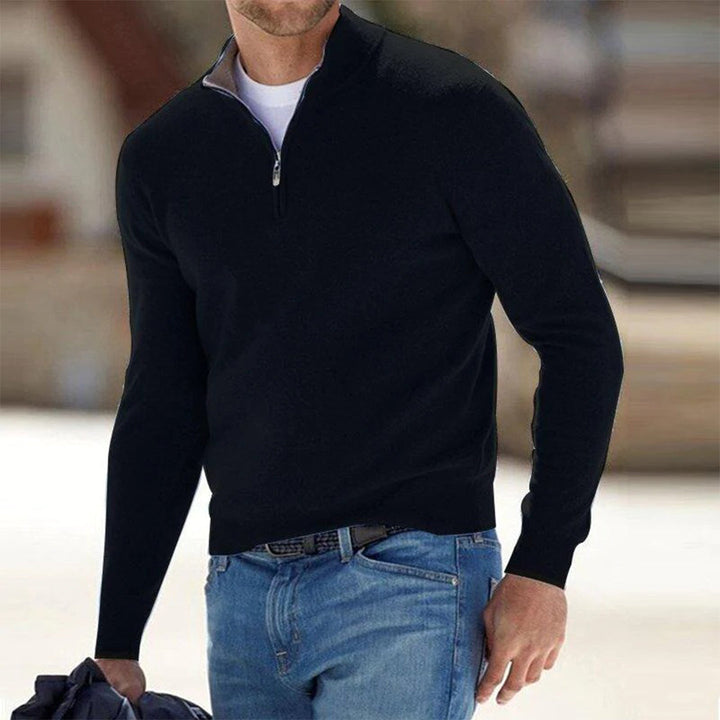 Men's Zip Sweater - Mason-Black-S-State of Style