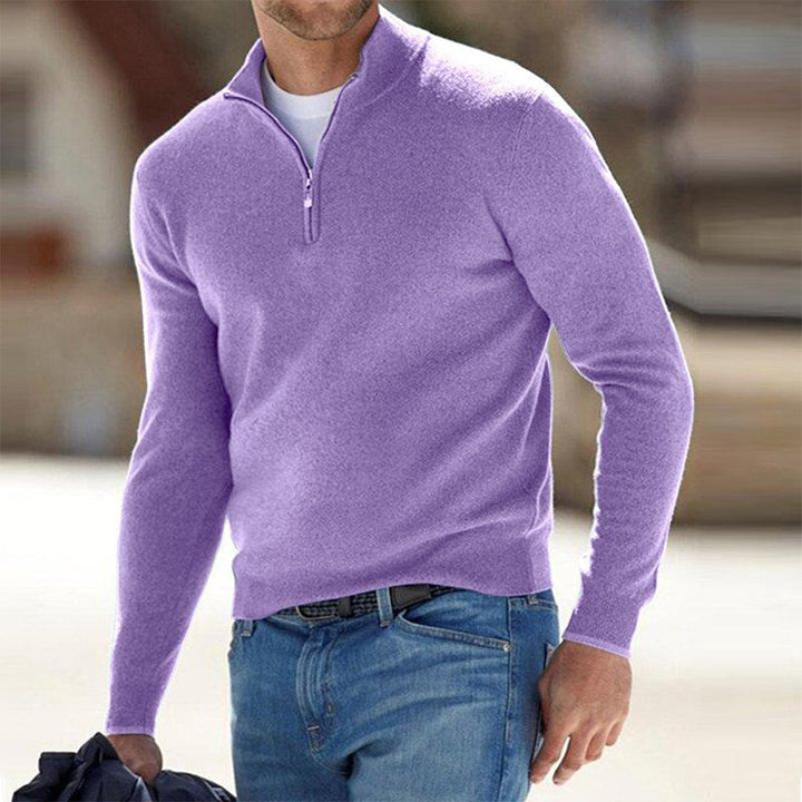Men's Zip Sweater - Mason-Light Purple-S-State of Style