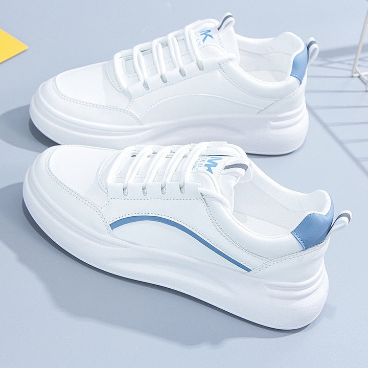 MerelsSneakers | Women's Trendy Sporty Sneakers-White-Blue-4.5-State of Style