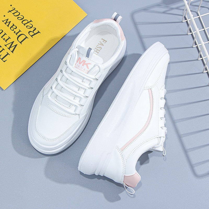 MerelsSneakers | Women's Trendy Sporty Sneakers-White-Blue-4.5-State of Style