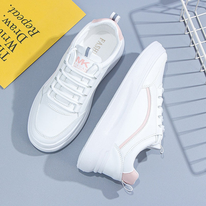 MerelsSneakers | Women's Trendy Sporty Sneakers-White-Blue-4.5-State of Style