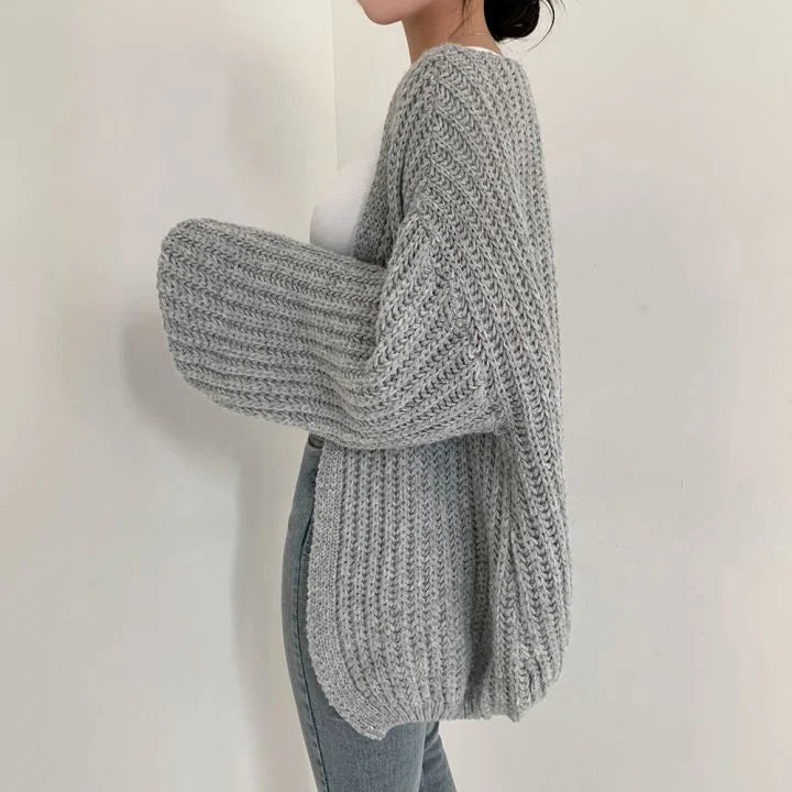 MerelsVest | Women's Stylish Knit Cardigan-Beige-One size fits all-State of Style