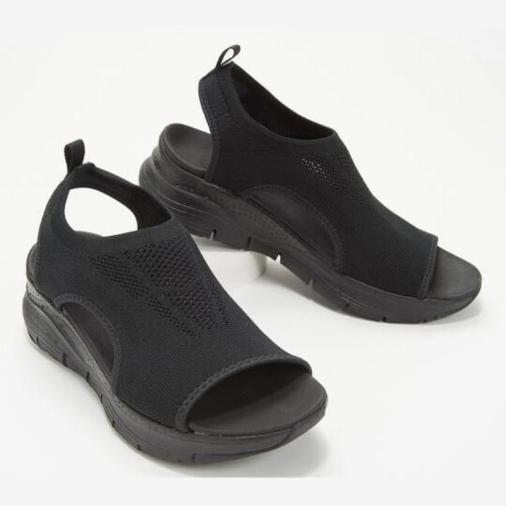 Mesh Plateau Sandals for Women – Nova-Black-3-State of Style