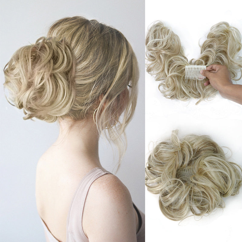 Messy Clip-in Bun with Side Clip – Elina-Black-State of Style