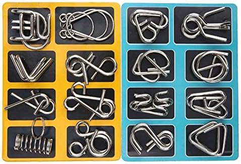 Metal Puzzle Rings Set - BrainTwist-Yellow-State of Style