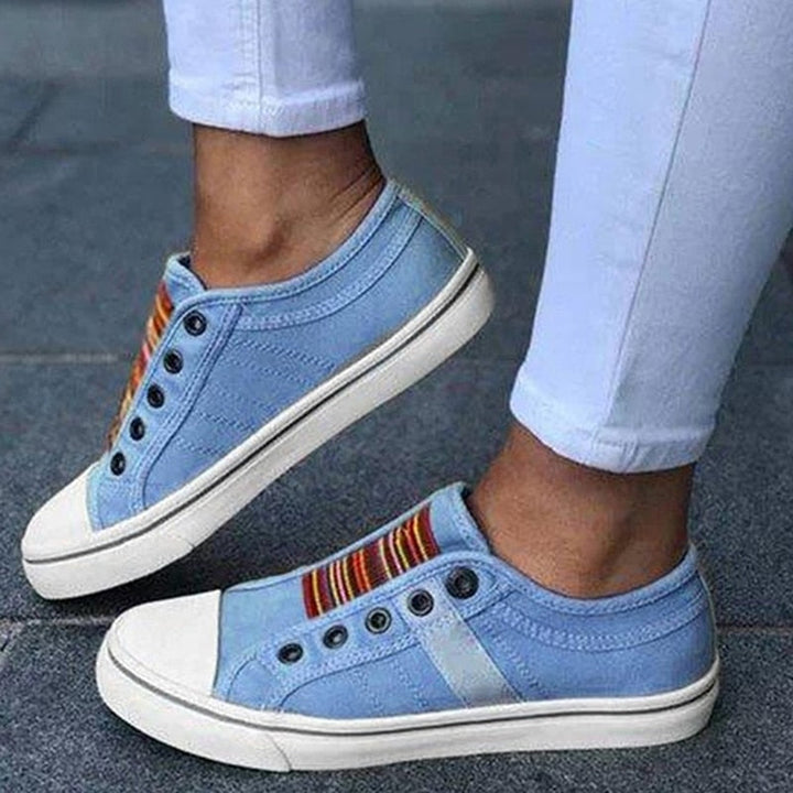 MezisShoes | Women's Casual Canvas Sneakers-Blue-4.5-State of Style