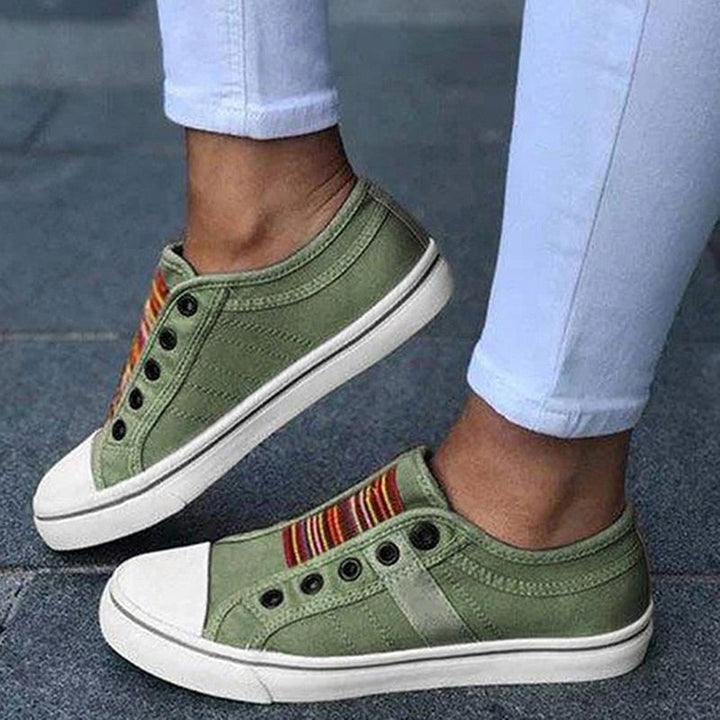MezisShoes | Women's Casual Canvas Sneakers-Green-4.5-State of Style