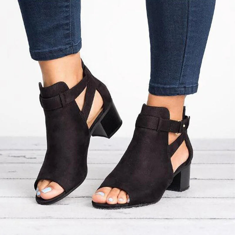 Mia - Orthopedische Grijze Enkellaars Sandalen-Grijs-34-State of Style