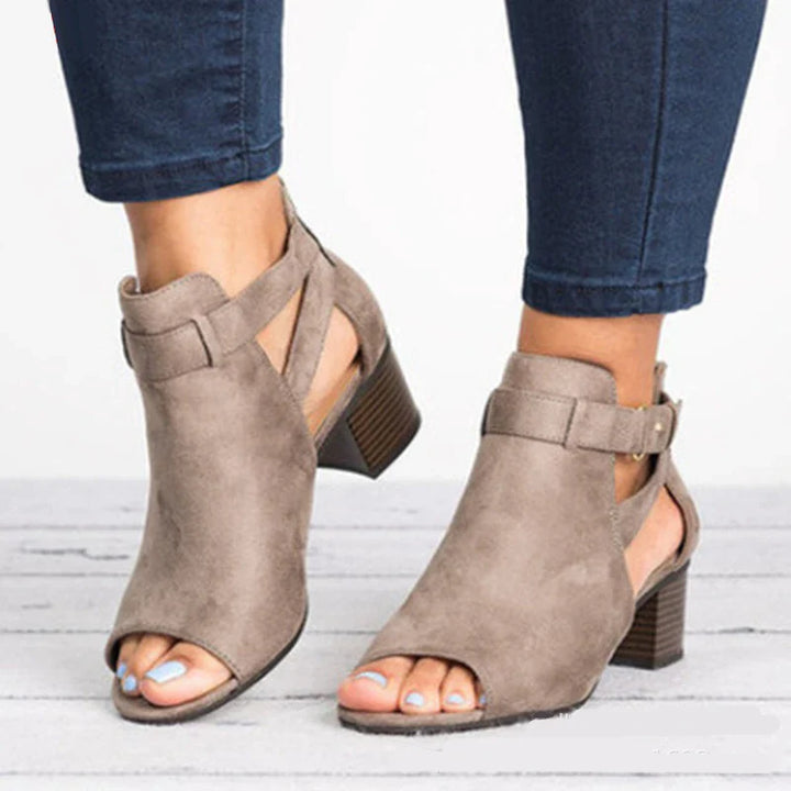 Mia - Orthopedische Grijze Enkellaars Sandalen-Grijs-34-State of Style