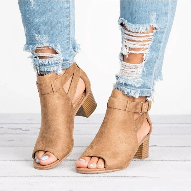 Mia - Orthopedische Grijze Enkellaars Sandalen-Grijs-34-State of Style