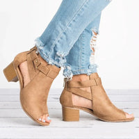 Mia - Orthopedische Grijze Enkellaars Sandalen-Grijs-34-State of Style