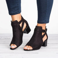 Mia - Orthopedische Grijze Enkellaars Sandalen-Zwart-34-State of Style