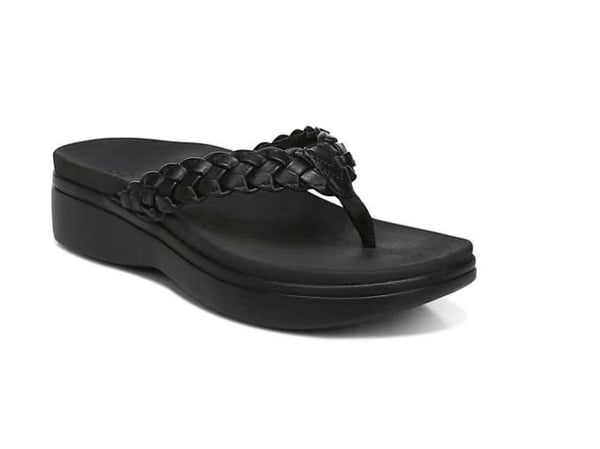 Mia - Orthopedische Rode Geweven Sandalen-Zwart-36-State of Style