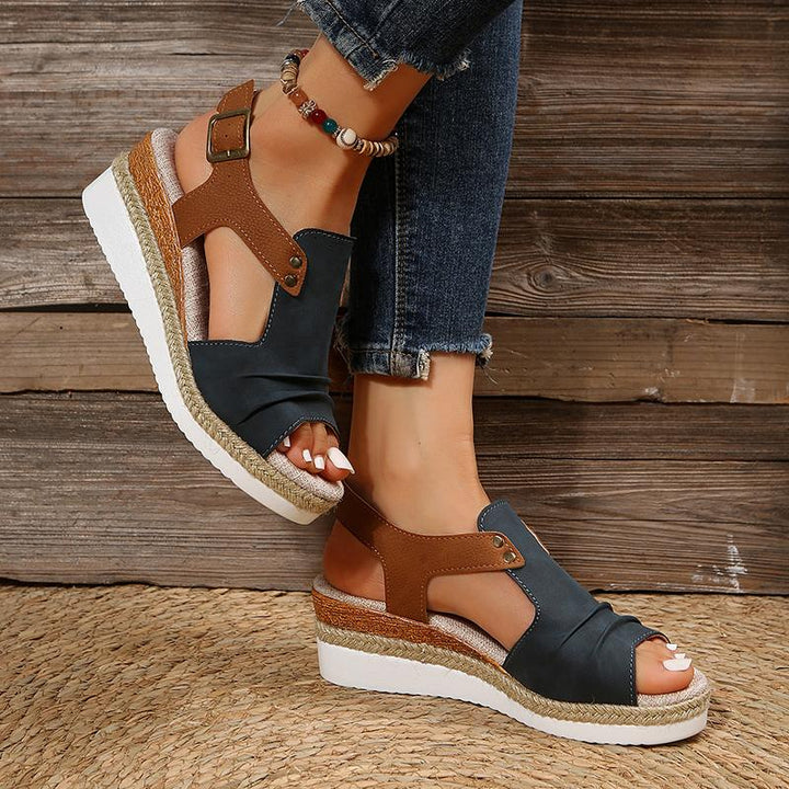 Mia - Orthopedische Rode Platform Sandalen-Rood-36-State of Style
