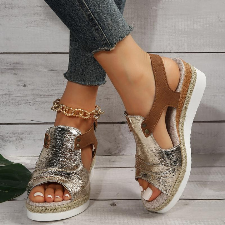 Mia - Orthopedische Rode Platform Sandalen-Rood-36-State of Style