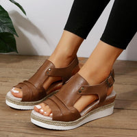 Mia - Orthopedische Rode Platform Sandalen-Rood-36-State of Style