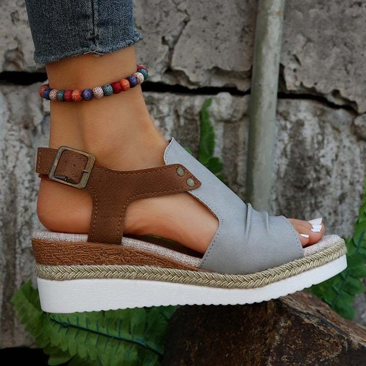 Mia - Orthopedische Rode Platform Sandalen-Rood-36-State of Style
