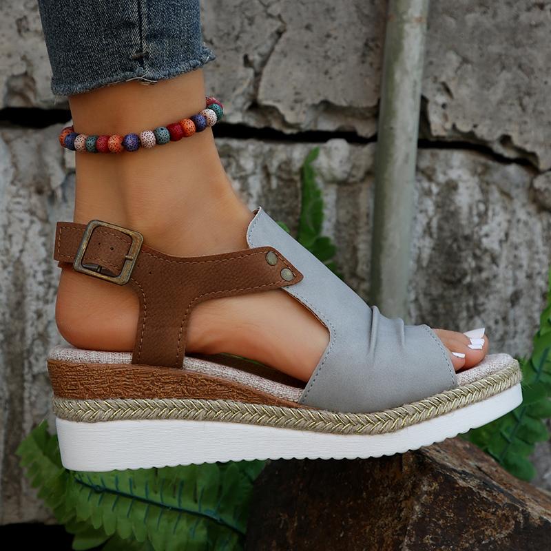 Mia - Orthopedische Rode Platform Sandalen-Rood-36-State of Style