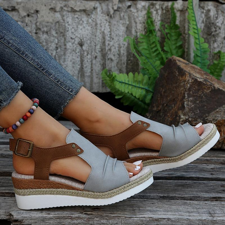 Mia - Orthopedische Rode Platform Sandalen-Rood-36-State of Style