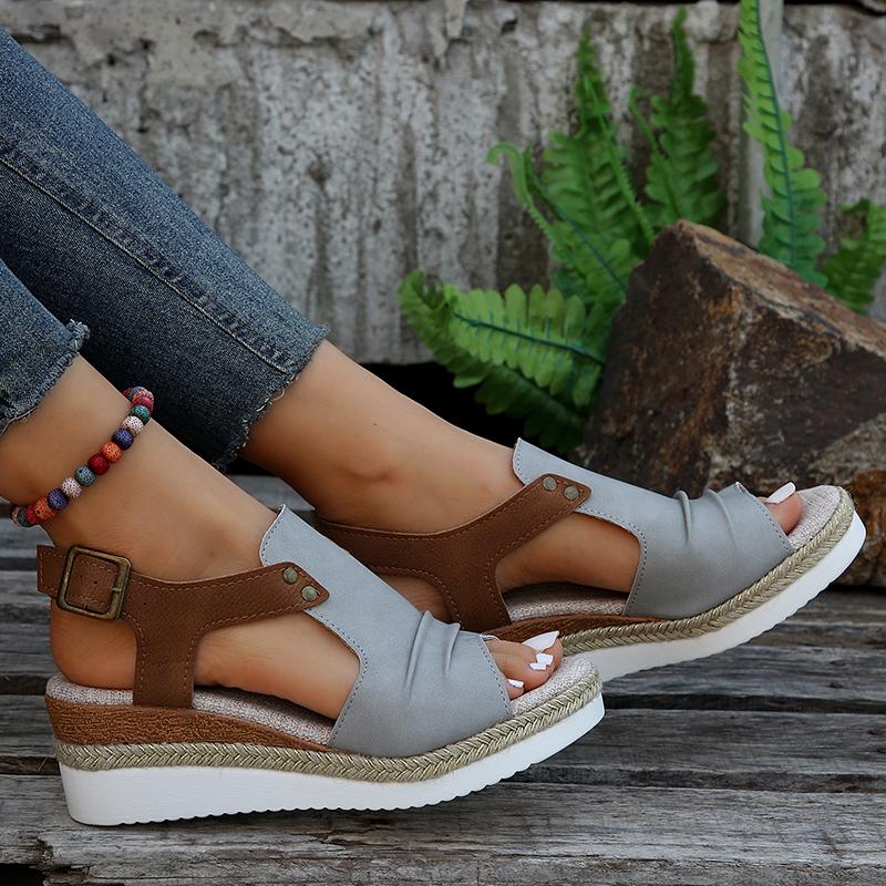 Mia - Orthopedische Rode Platform Sandalen-Rood-36-State of Style