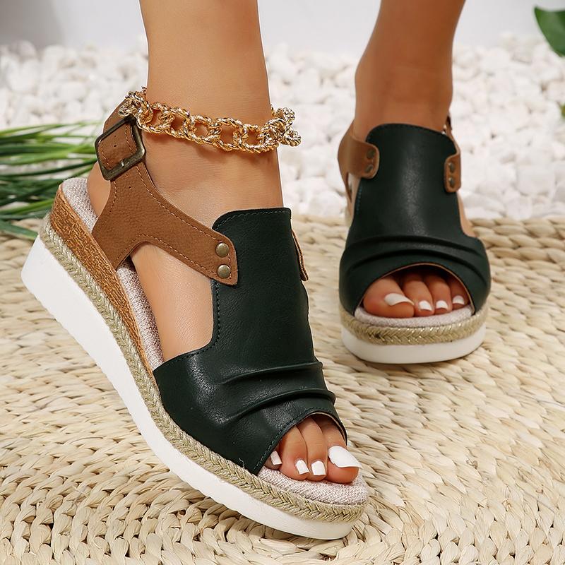 Mia - Orthopedische Rode Platform Sandalen-Rood-36-State of Style