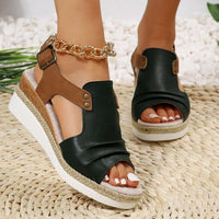 Mia - Orthopedische Rode Platform Sandalen-Rood-36-State of Style