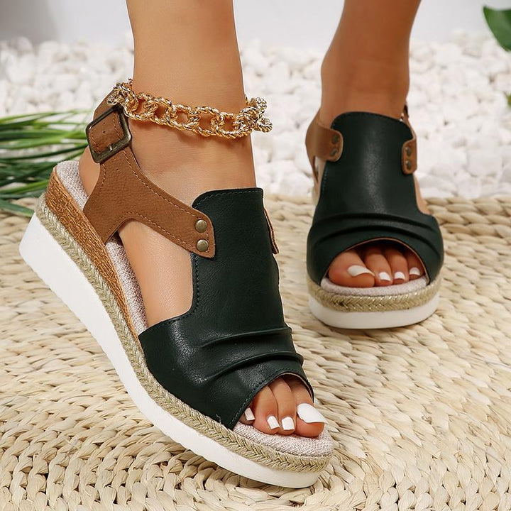Mia - Orthopedische Rode Platform Sandalen-Rood-36-State of Style