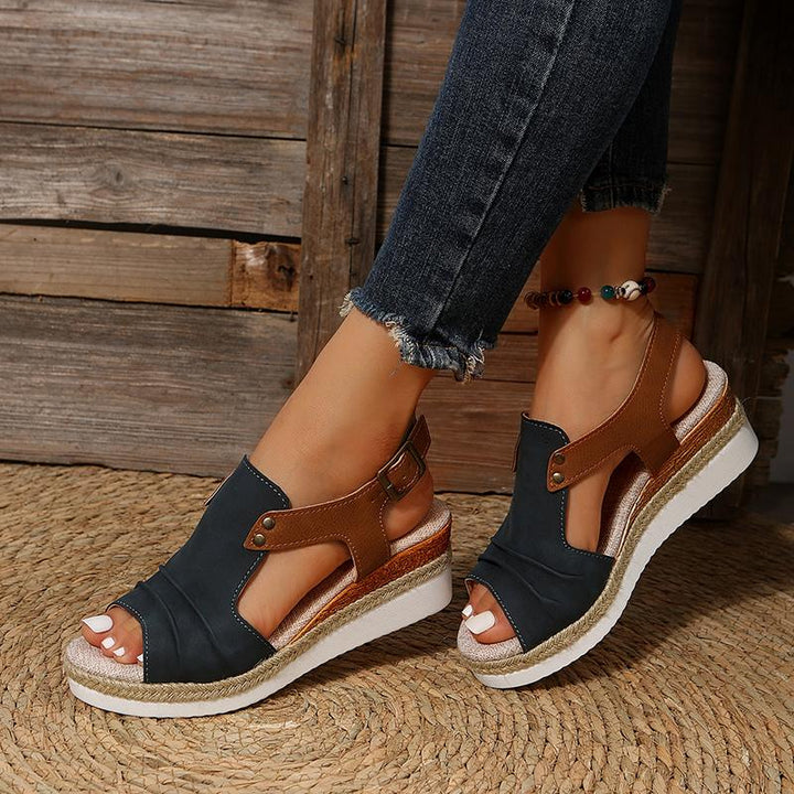 Mia - Orthopedische Rode Platform Sandalen-Rood-36-State of Style