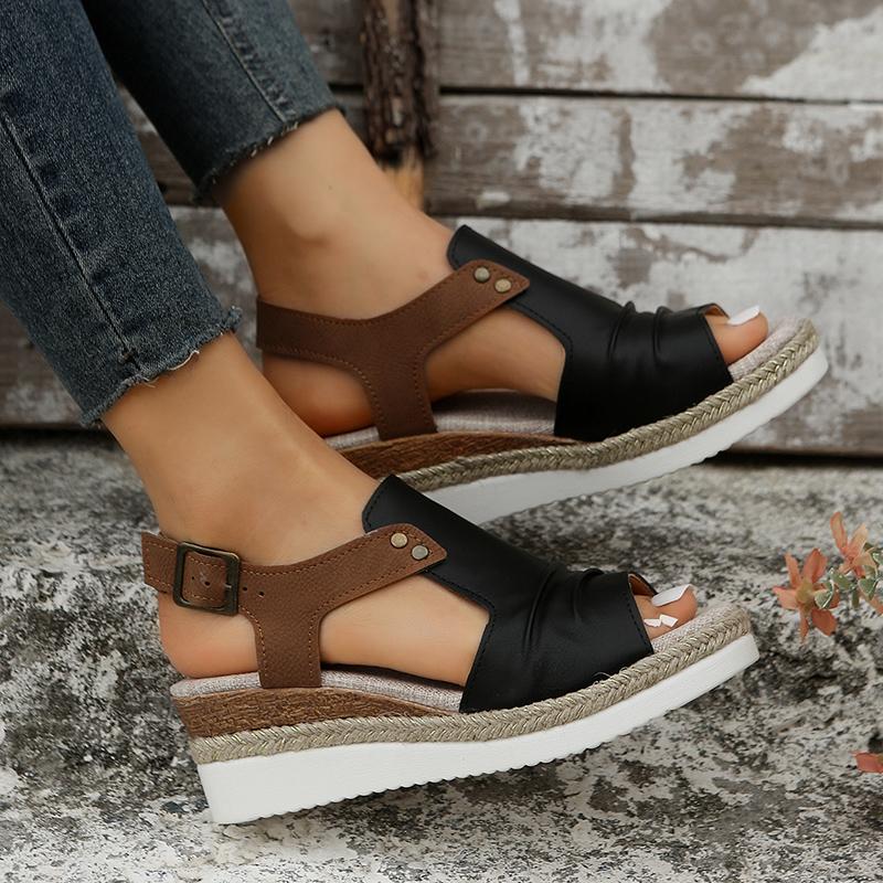 Mia - Orthopedische Rode Platform Sandalen-Rood-36-State of Style