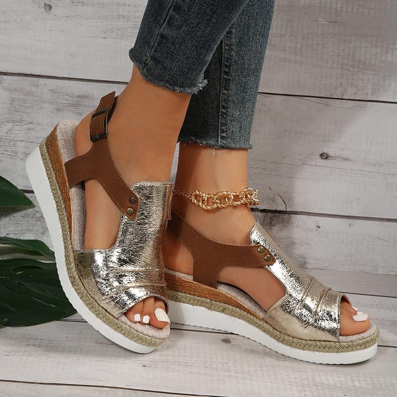 Mia - Orthopedische Rode Platform Sandalen-Rood-36-State of Style