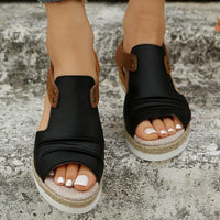 Mia - Orthopedische Rode Platform Sandalen-Zwart-36-State of Style
