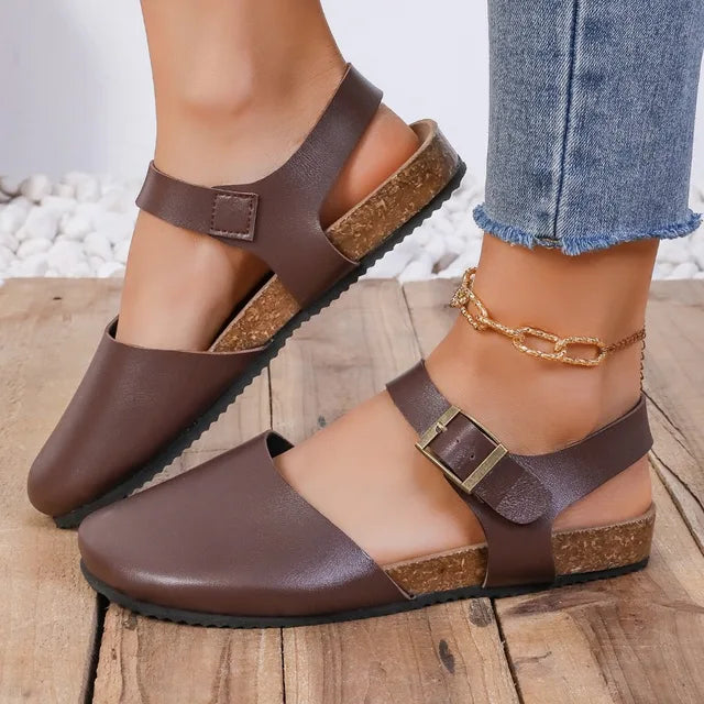 Mia - Orthopedische Zwart Elegante Sandalen-Brown-36-State of Style