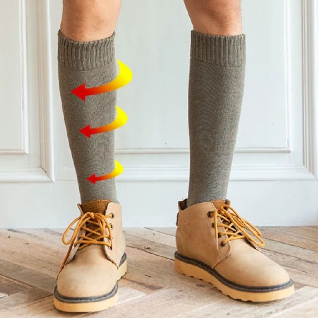 Michael Traditional Socks – 3-Pack Warm Cotton Knee-High Terry Socks-Light Grey-State of Style