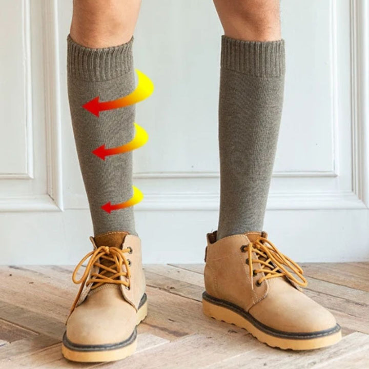 Michael Traditional Socks – 3-Pack Warm Cotton Knee-High Terry Socks-Light Grey-State of Style