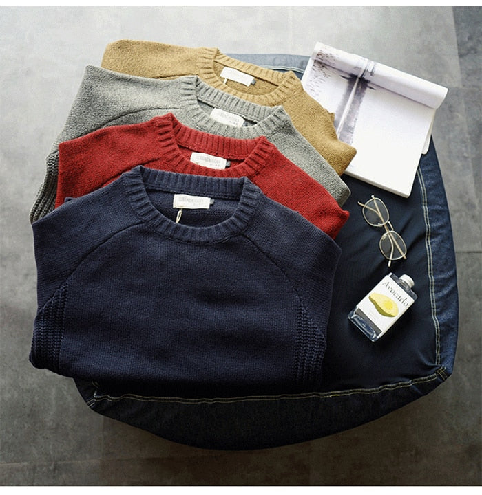 MikesSweater | Men's Classic Knit Pullover-Red-M-State of Style