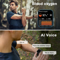 Military Smartwatch for Men with Fitness Tracker – Wayne-Black-State of Style