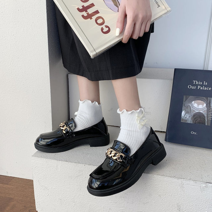 MillieLoafers | Women's Patent Leather Loafers-Glossy Black-4.5-State of Style