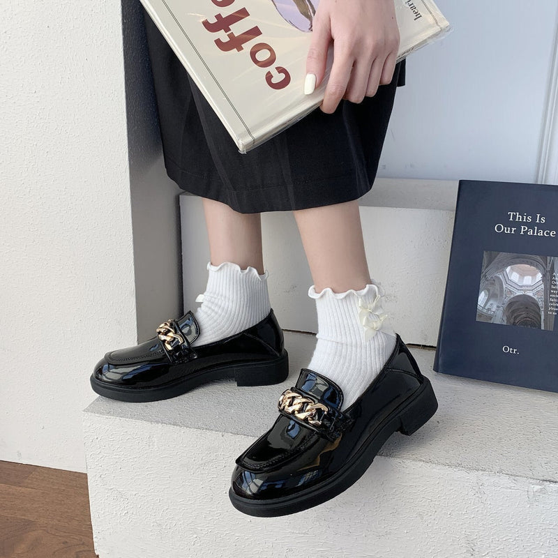 MillieLoafers | Women's Patent Leather Loafers-Glossy Black-4.5-State of Style