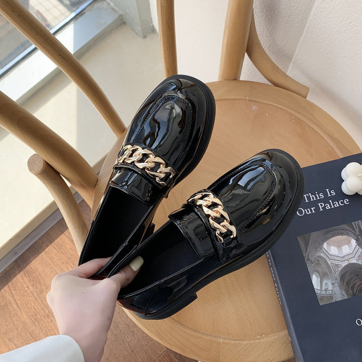 MillieLoafers | Women's Patent Leather Loafers-Glossy Black-4.5-State of Style