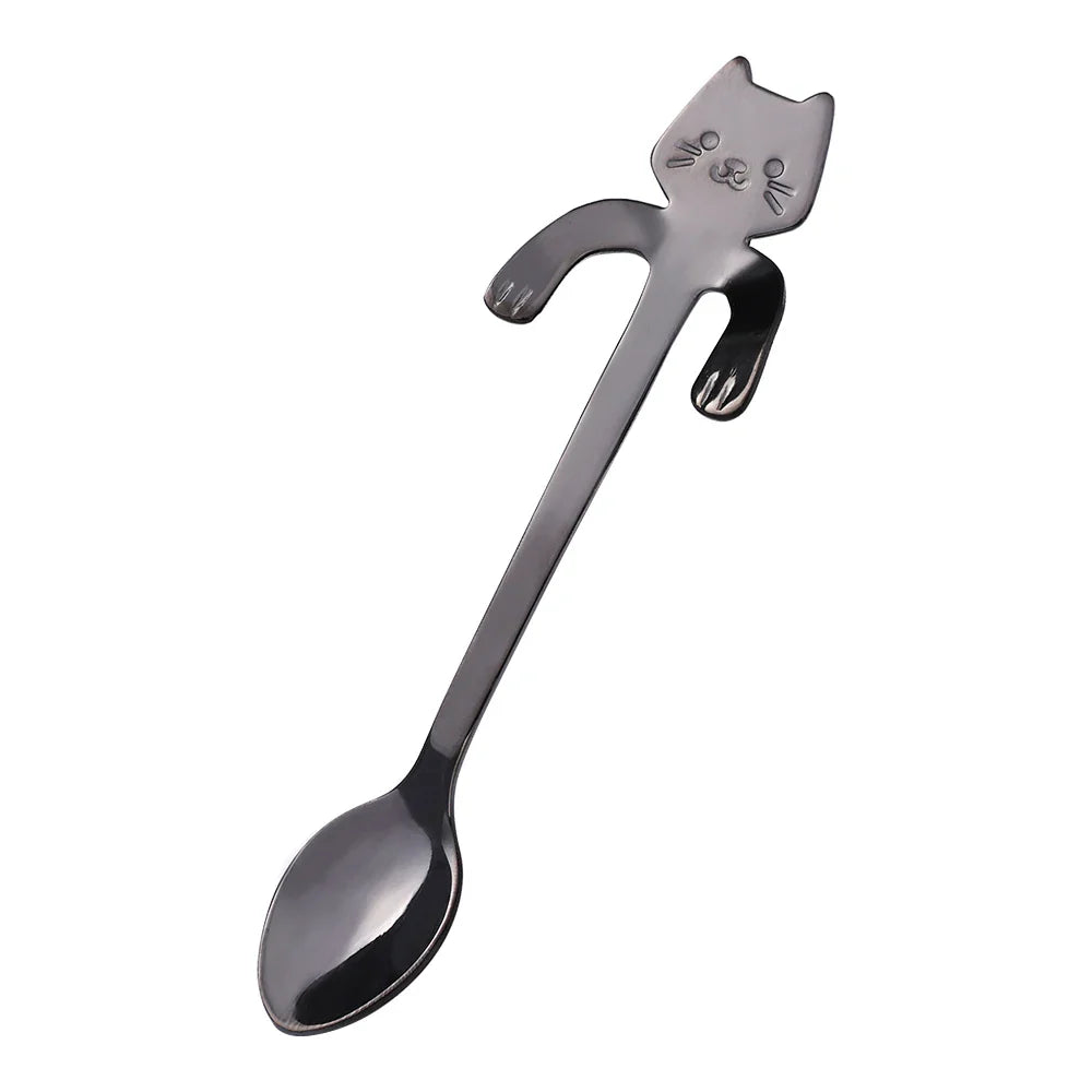 Mini Cat Spoon in Stainless Steel - Whiskra-Black-State of Style
