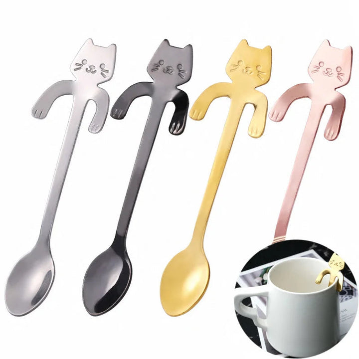 Mini Cat Spoon in Stainless Steel - Whiskra-Gold-State of Style