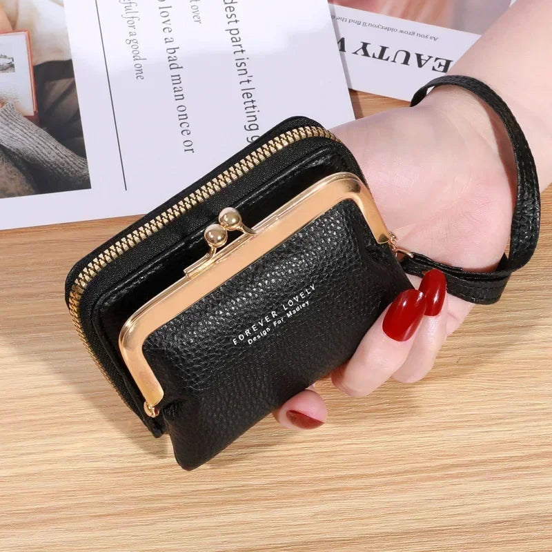 Mini Women's Wallet with Wrist Strap – Compact & Stylish Card Holder-Black-State of Style