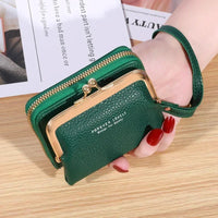 Mini Women's Wallet with Wrist Strap – Compact & Stylish Card Holder-Green-State of Style