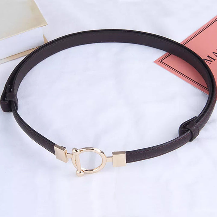 Minimalist Designer Dress Belt – Stylish Leather Belt with Adjustable Metal Buckle-Black-State of Style