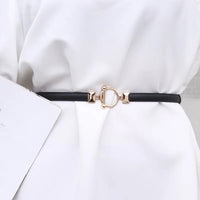 Minimalist Designer Dress Belt – Stylish Leather Belt with Adjustable Metal Buckle-Black-State of Style