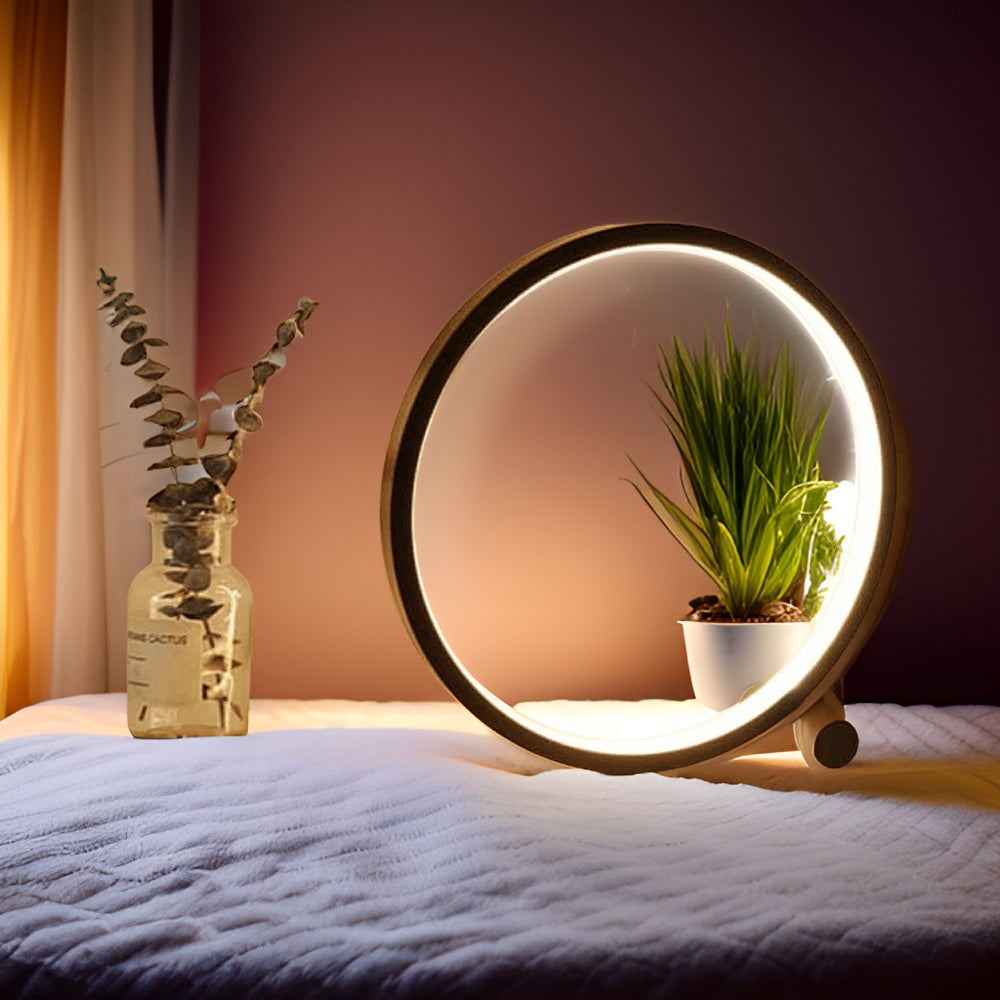 Minimalist Dimmable Table Lamp - EclipseAura Lamp-Black-Clear White-Touch-State of Style