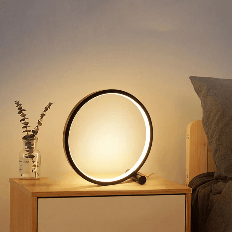 Minimalist Dimmable Table Lamp - EclipseAura Lamp-Black-Clear White-Touch-State of Style
