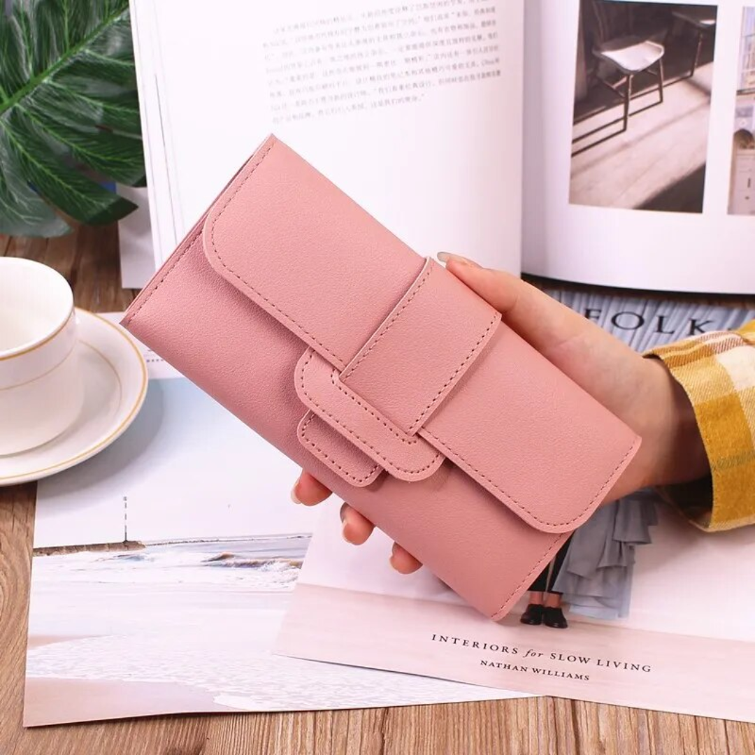 Minimalist Long Leather Wallet – Elegant & Organised Design-Light Pink-State of Style