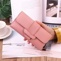 Minimalist Long Leather Wallet – Elegant & Organised Design-Light Pink-State of Style